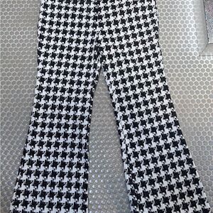 New York & Company Black and White Houndstooth Flare Pants
